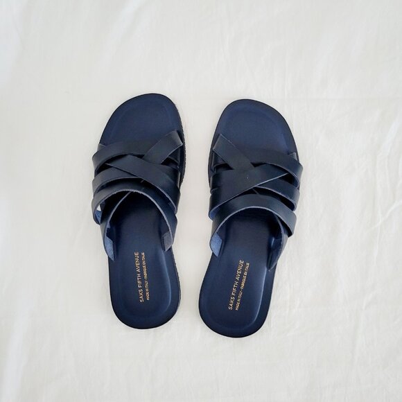 Saks Fifth Avenue Leather Sandals Sz 10M - Picture 2 of 5